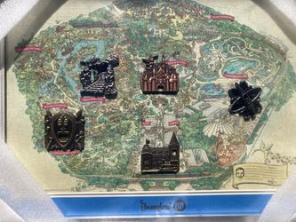 Disneyland 60th Anniversary Locks Of The Kingdom Disney Pin Frame Set 