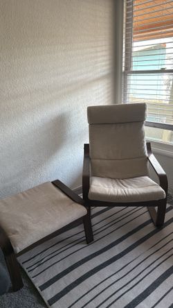 IKEA POÄNG Armchair and ottoman