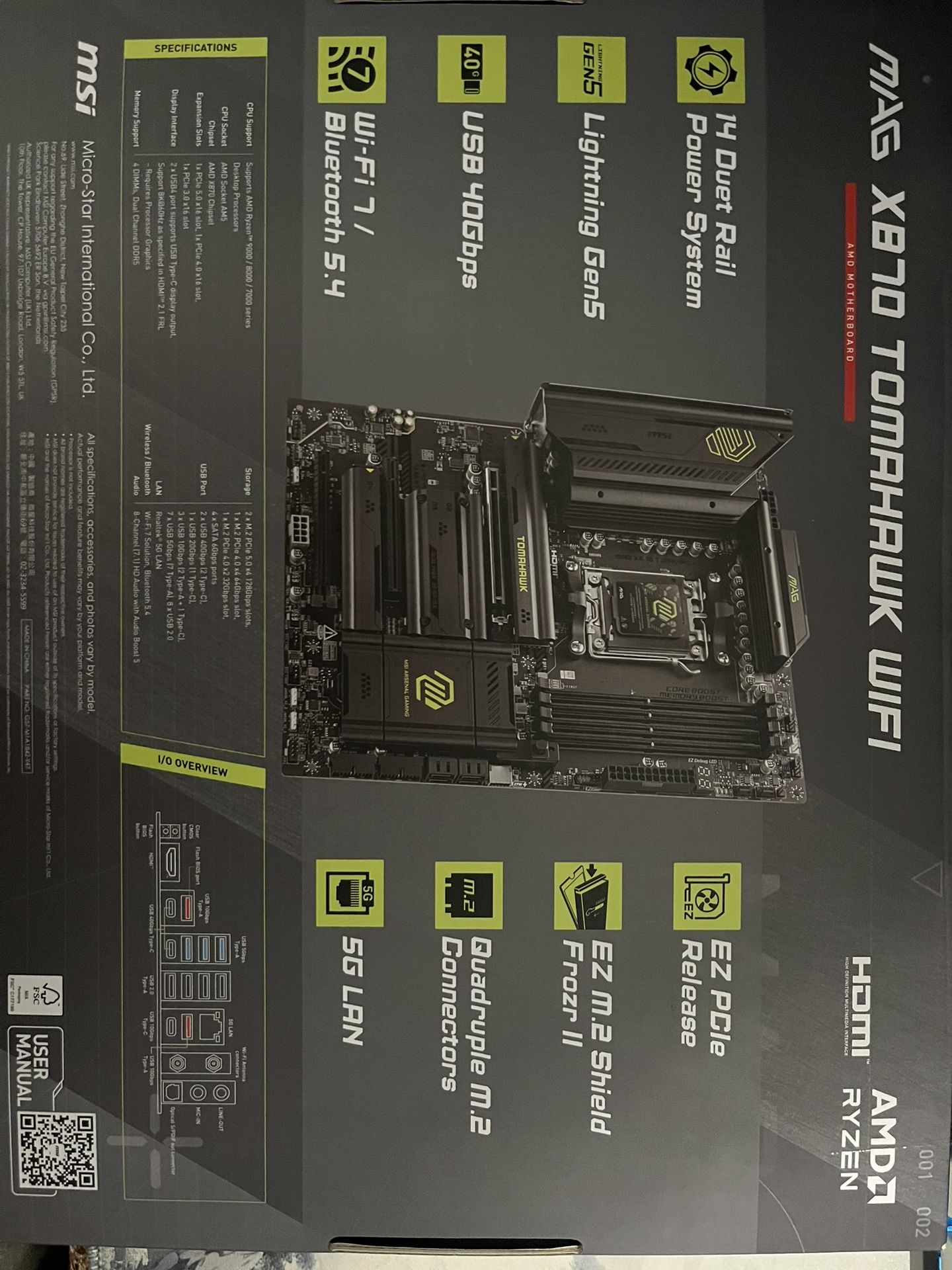 MSI MAG X879 TOMAHAWK gaming motherboard