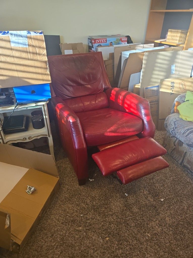 Free Red Leather Recliner