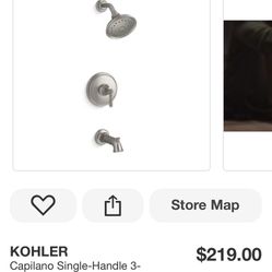 Kohler “Capilano” Single-handle Showerhead & Faucet  - Vibrant Brushed Nickel