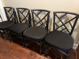 Vintage black bamboo Ficks Reed dining chairs bamboo