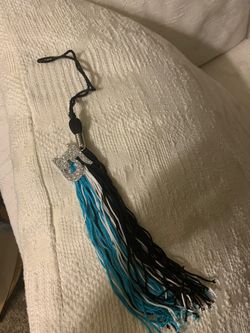 2015 COLORS TURQUOISE, WHITE AND BLACK GRADUATION TASEL