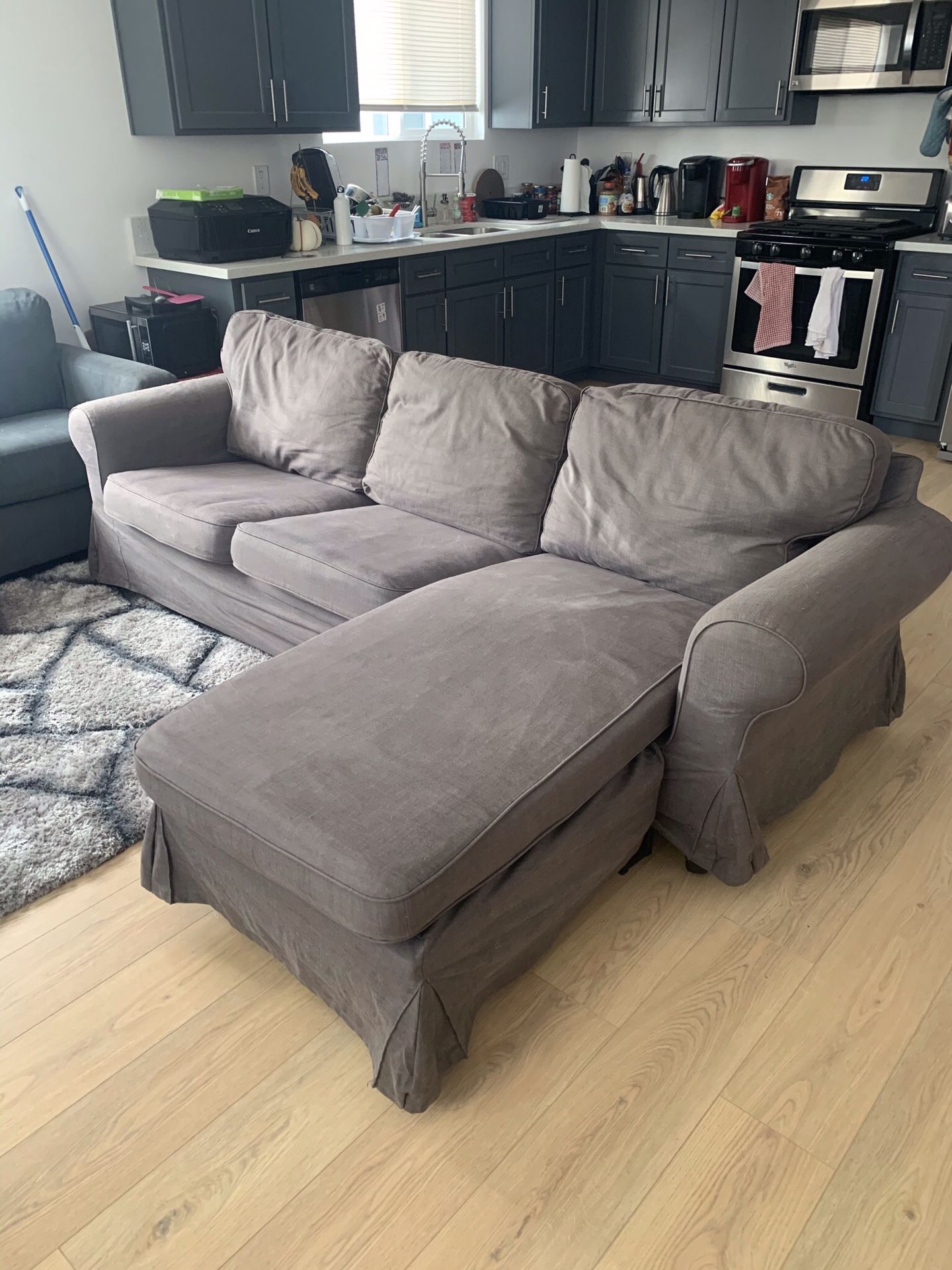 Comfy Gray Sectional Couch For Sale
