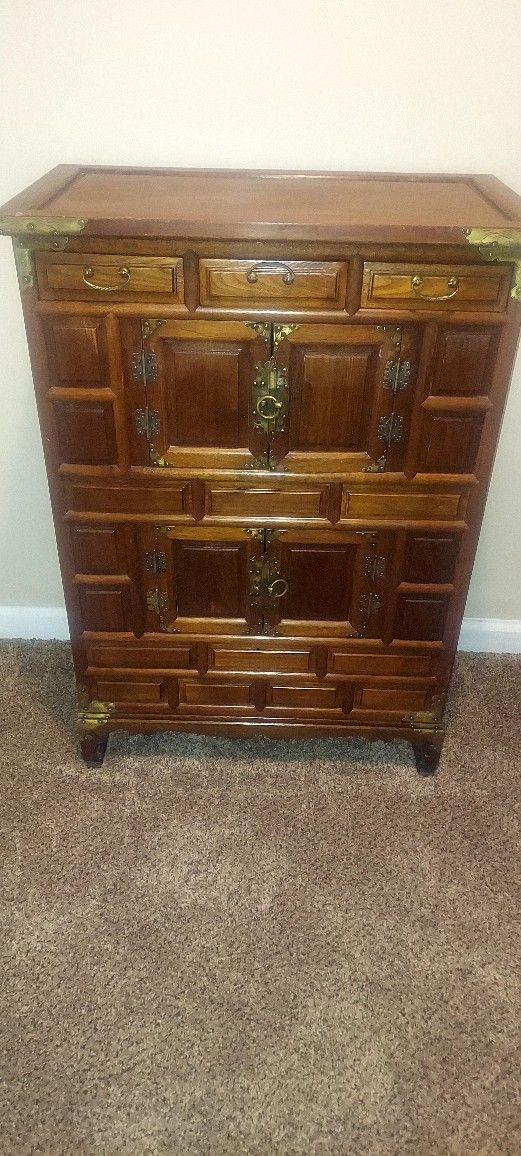 Antique Korean Tansu Wedding Cabinet