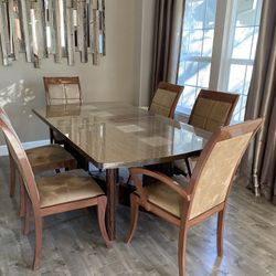 Wood Dining Room Set With Matching Leaf