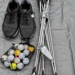 Golf Starter Set – Clubs, Balls & Nike Golf Shoes (Size 11.5)