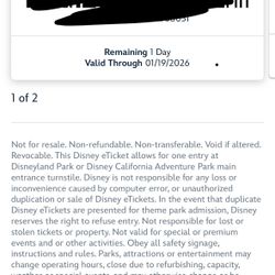 Disneyland Parking Vouchers for Sale (2 Vouchers – Expire Jan 19)