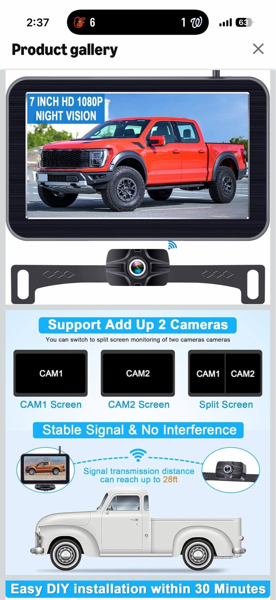 HD Bluetooth Backup Camera with 7” Screen