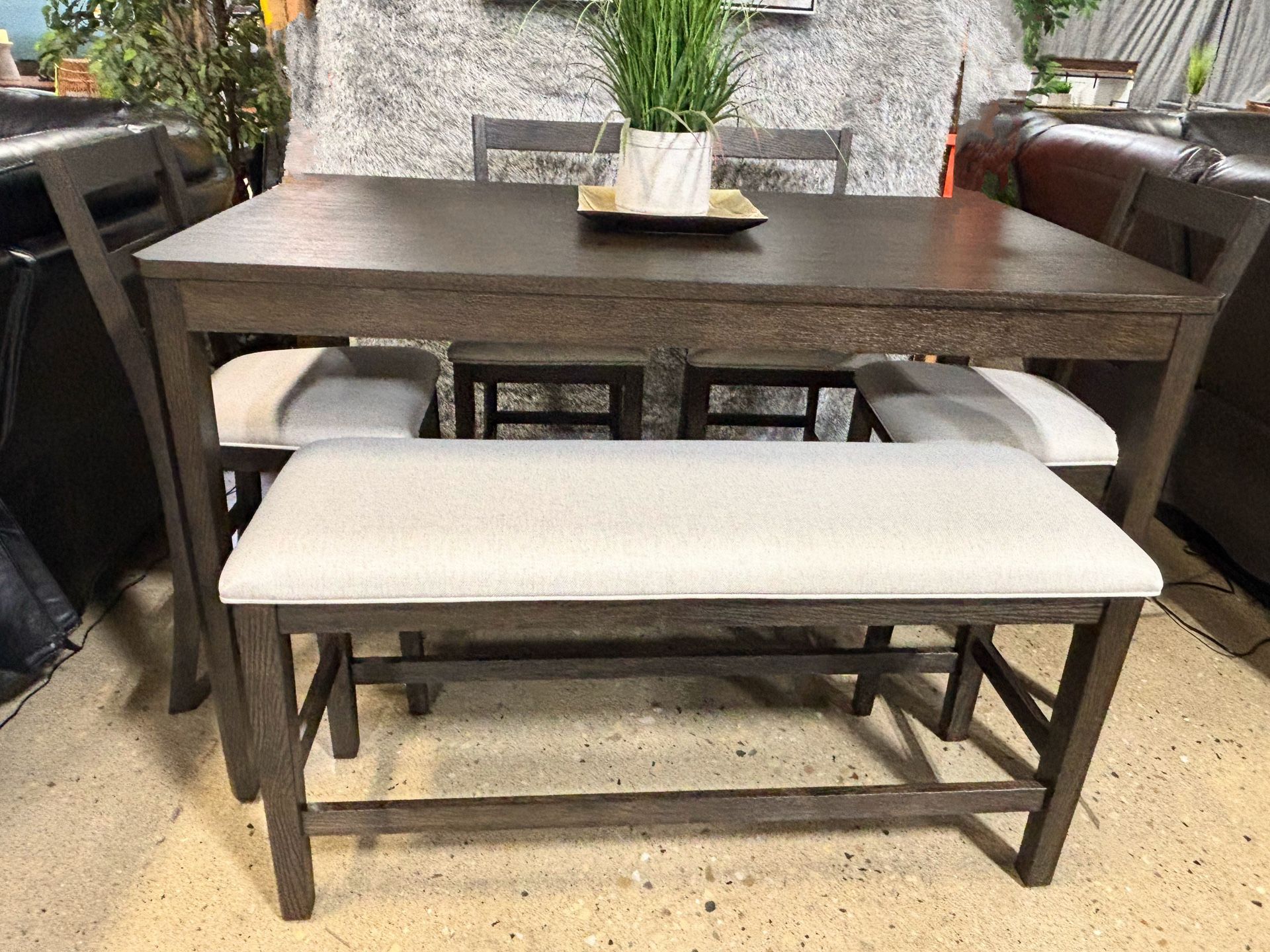 New 6 Piece Counter Height Kitchen or Dining Set with Bench Seating