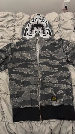 BLACK AND GREY BAPE ZIP UP
