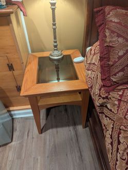 Twin tables and two lamps