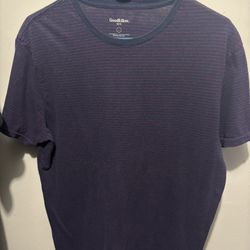 men’s large good fellow purple design stripe shirt