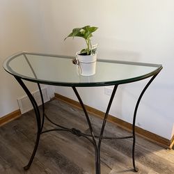 Console Table Half Moon Iron And Glass