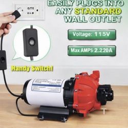 Dreyoo 115V Water Diaphragm Pump 5.5 GPM 60 PSI Self-Priming (Red)