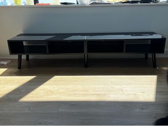 TV Console Table w/ Storage — Black
