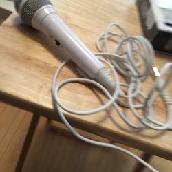white karaoke microphone