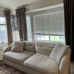 Bernhardt Terra 2-Seater Boucle Fabric Sofa with Slope Arms in Beige