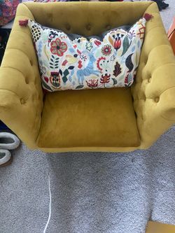 Yellow accent chair