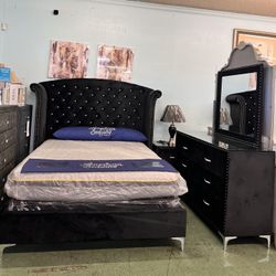 🔥Hot Deal🔥Brand New 6pc  Wingback Queen Bedroom Set $1099, Finance Available 