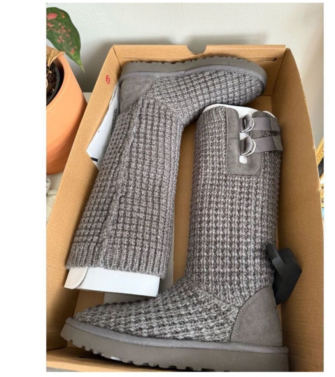 UGG Gray Knit Boots