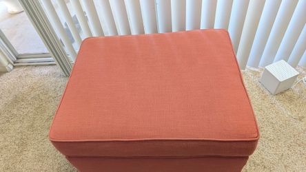 Orange Fabric Ottoman / Footrest – Excellent Condition – $20