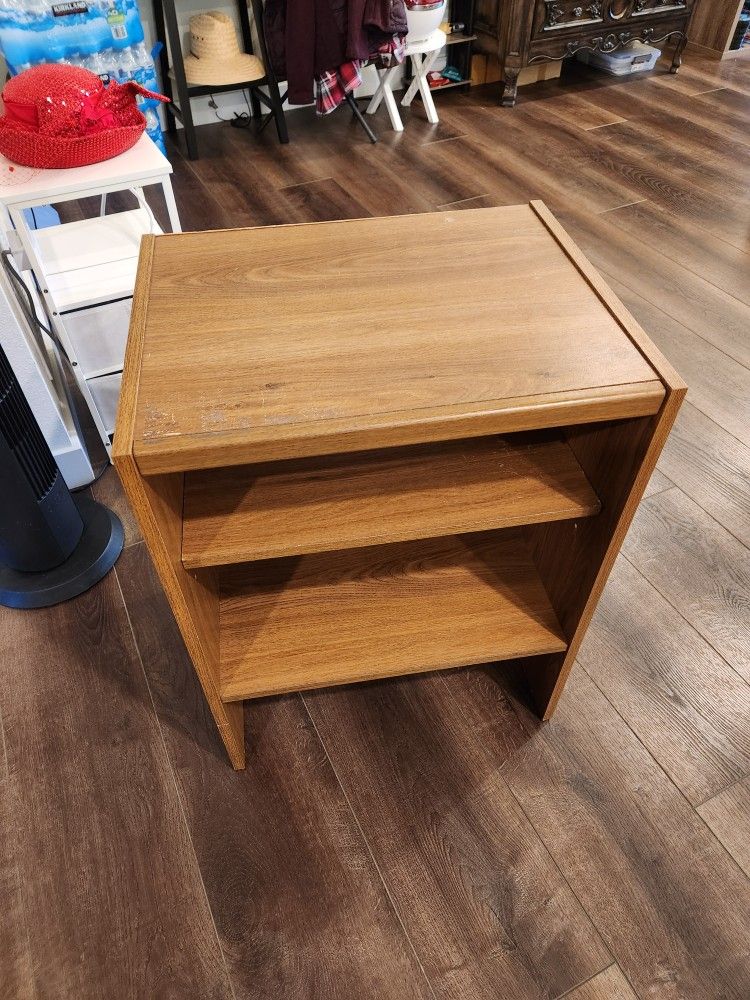 modern walnut-finish nightstand or end table with an open shelf design. 27x20x16 inch, Versatile, strong, sterdy.