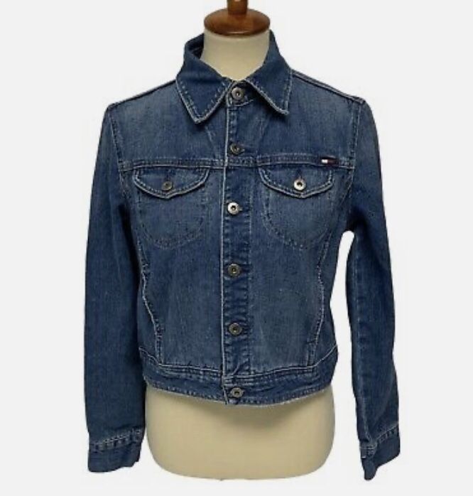Vintage Tommy Hilfiger Jean women's Jacket button up collared blue size M