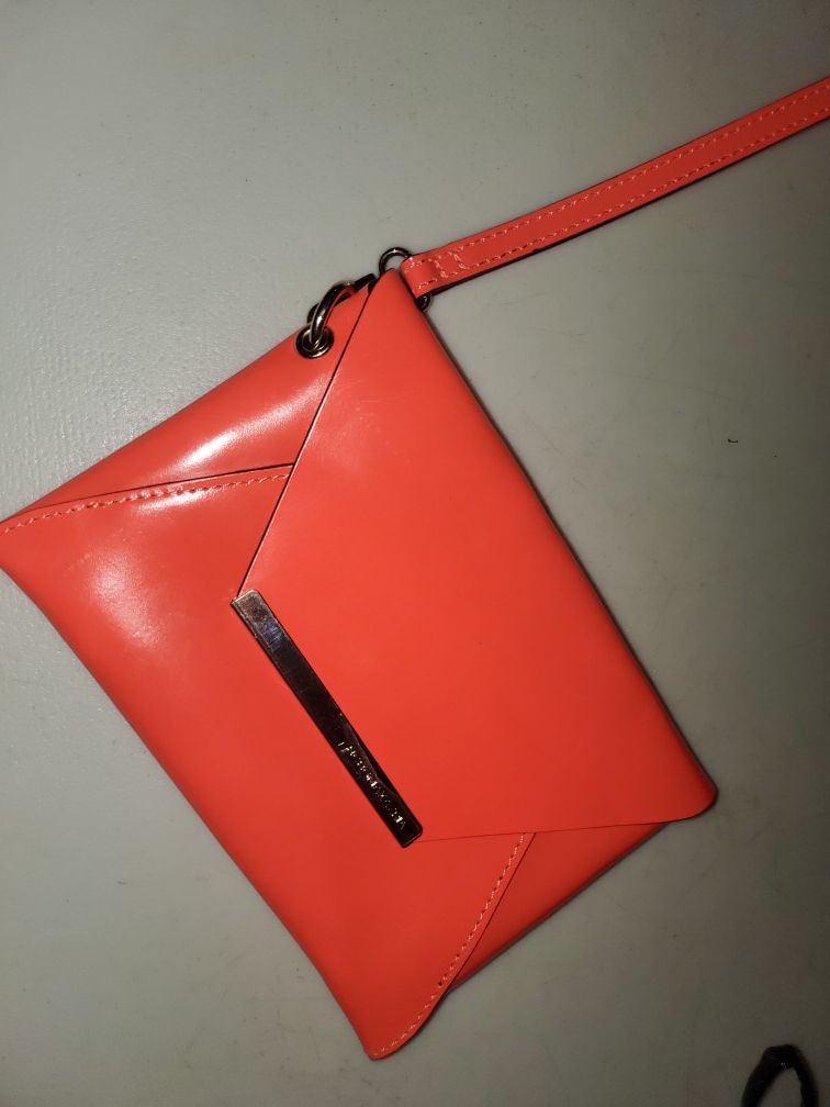 Bcbg max azria envelope wristlet purse burnt orange