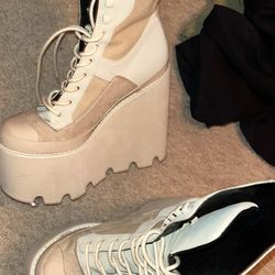 Platform combat rave boots