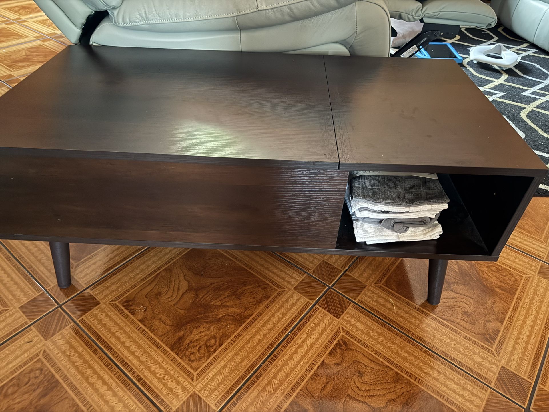 Brown Storage Coffee Table - $60 OBO