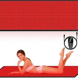 Red Light Therapy Infrared Pad: Pain Relief 1280 LEDs Large Mat for Full Body 660nm Red Light&850nm Infrared Therapy Heating Wrap Body 71 * 31 Inch Bi