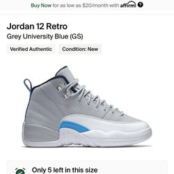 Jordan 12 Grey University Blue