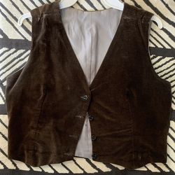 Brown Suede Feel Western Vest Medium