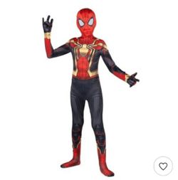 Marvel Spider-Man Kids' Iron Integrated Zentai Halloween Costume Jumpsuit S