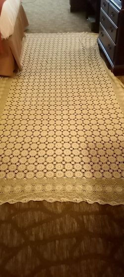 Handmade crochet table cover