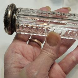 Harrods Sterling, Cut Lead Crystal Vanity Parfum Bottle Patent #670