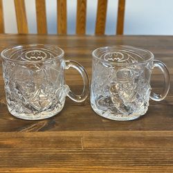 Set of 2 McDonald’s Batman Forever  The Riddler  1995 DC Comics  glass mug drinking cup  3”