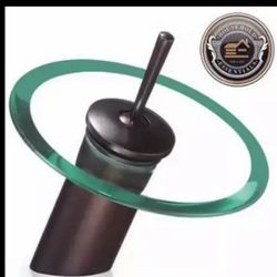 7" OIL RUBBED BRONZE AND GLASS WATERFALL FAUCET.......... CHECK OUT MY PAGE FOR MORE ITEMS