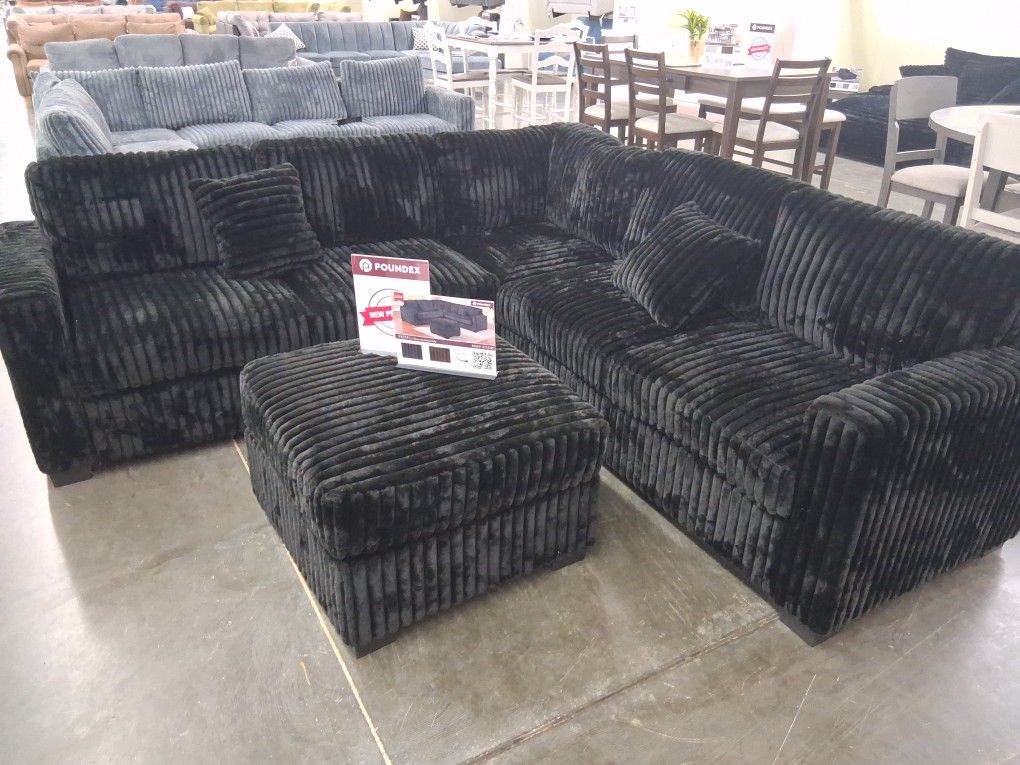 4pcs Sectional Sofa W/ottoman 