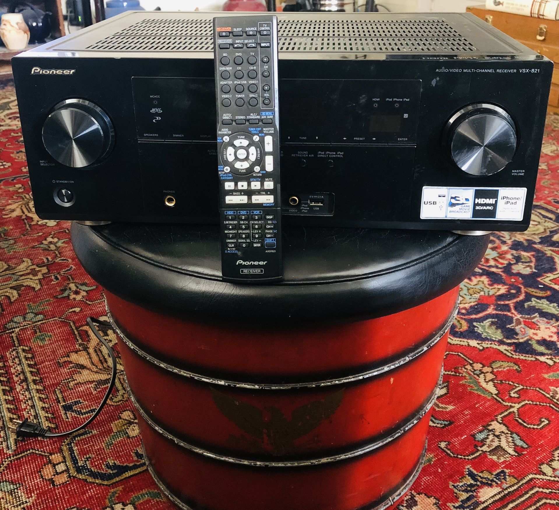 Pioneer VSX-821K audio/video – channel receiver with Remote