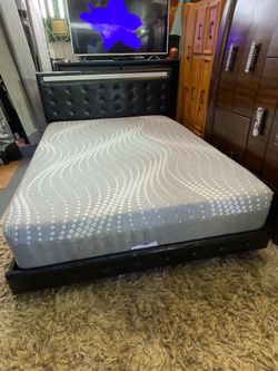 Queen Bed Frame and Mattress