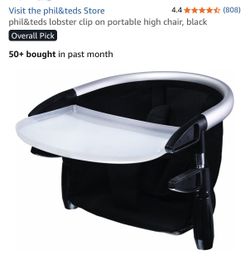 phil&teds lobster clip on portable high chair, black (toddler)