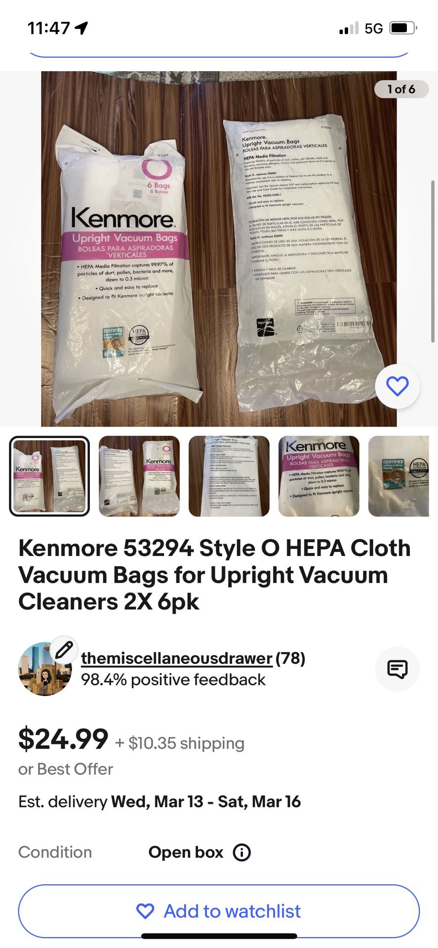 Kenmore Vacuum Bags 53294 