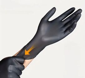 Black Plastic Disposable Gloves 10 Sets