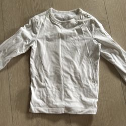 Solid long sleeve white shirt - kids / youth  XS (4/5)