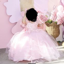 Big Pink Birthday Fairy Dress - 1 year old 