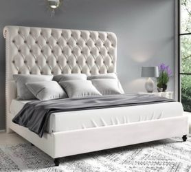 Queen Size Bed Frame with Headboard