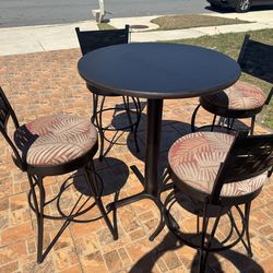 High Table 4 Swivel Chairs