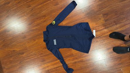 Navy Police Long Sleeve Zip Shirt